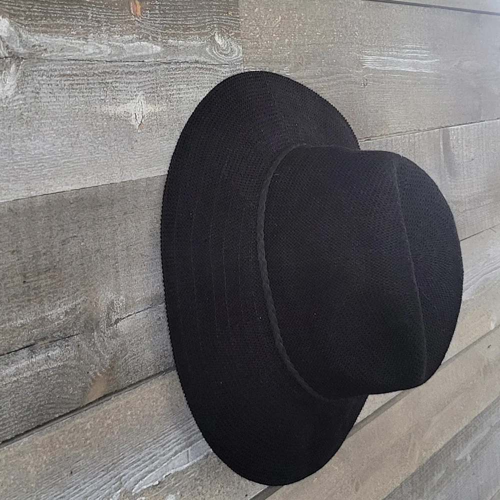 Urban Outfitters Black Woven Hat With Rope Detail